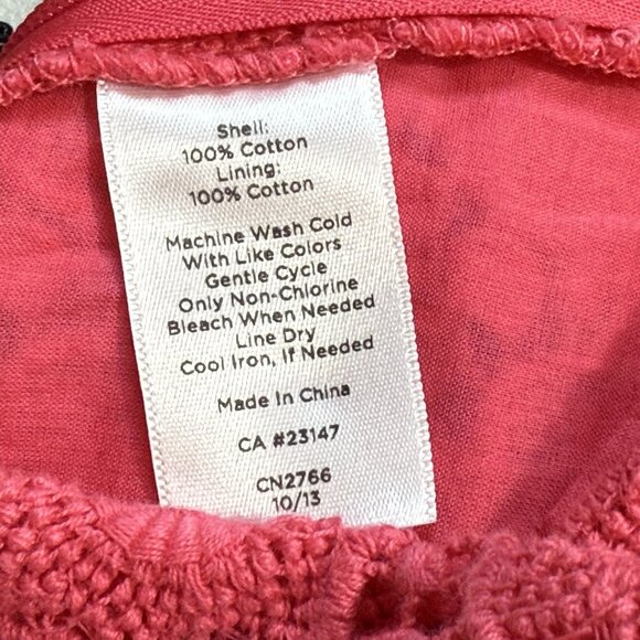 Talbots Pink Lace Blouse Women's Sz 8 Lined Cotton Floral Cottagecore Romantic - Picture 8 of 9